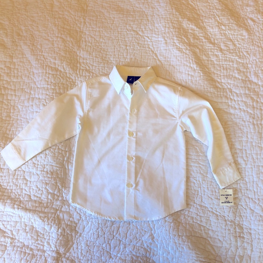 Nautica Boys 4T White Shirt Long Sleeve
